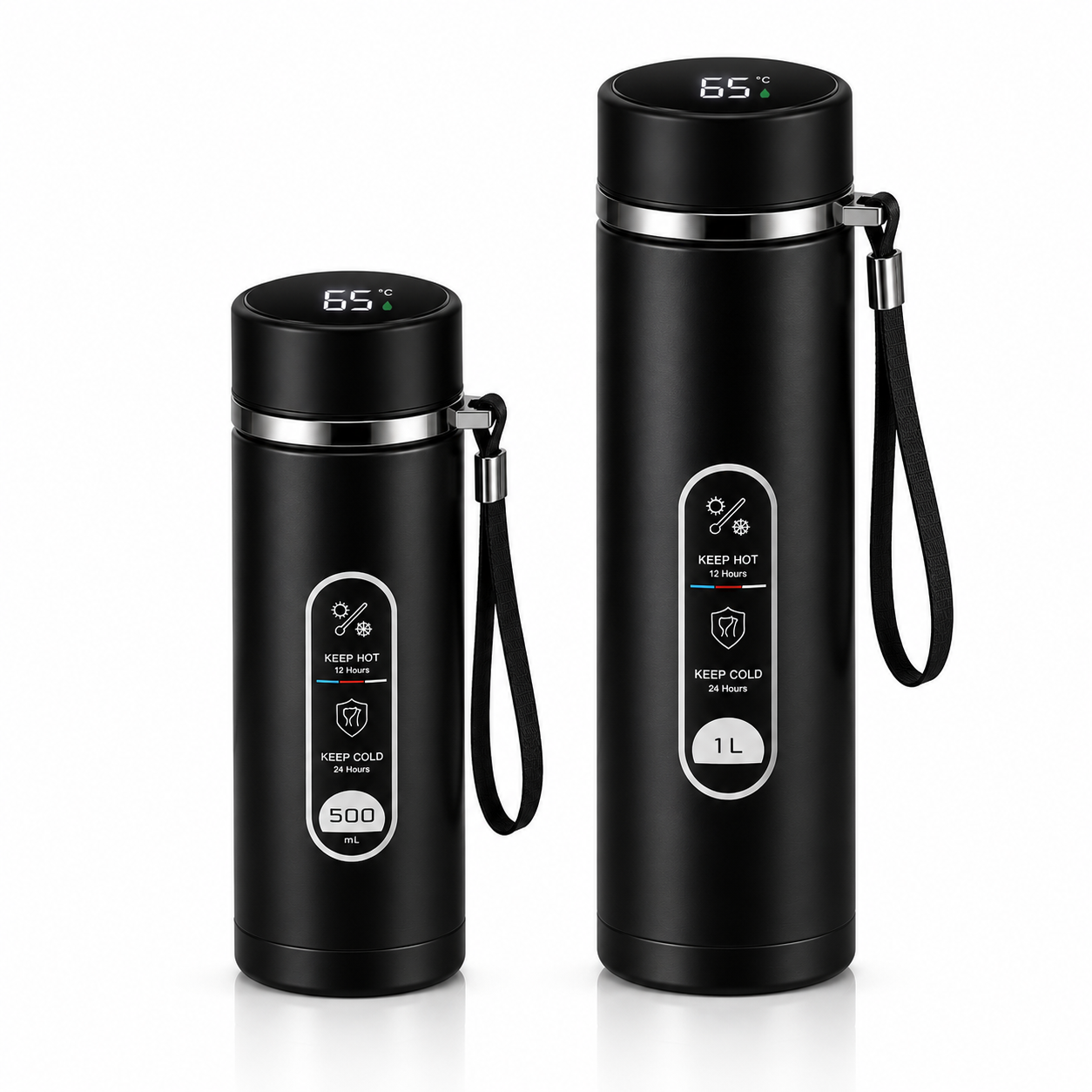 Bouteille Isotherme LED SoftAura 500ml-1L | Acier SUS304 Sous Vide